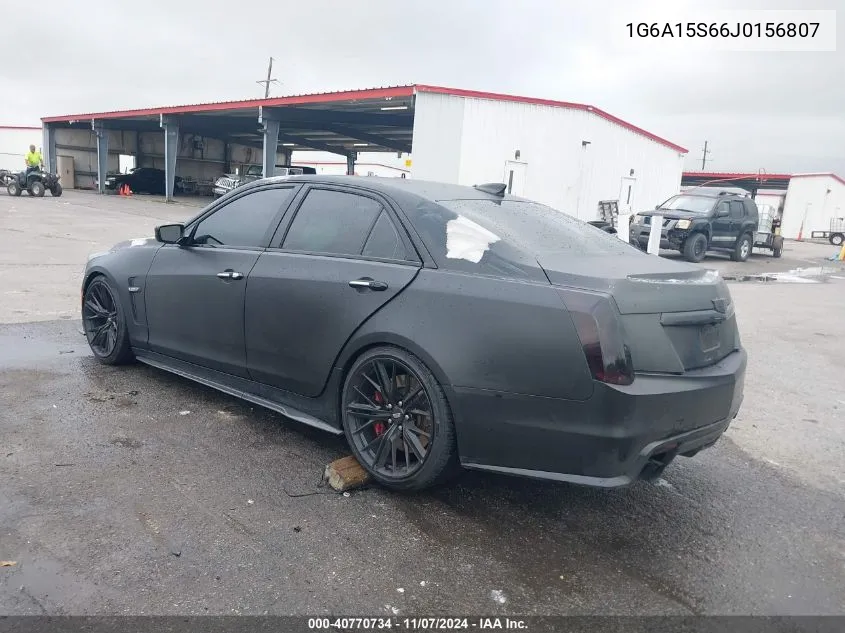 2018 Cadillac Cts-V VIN: 1G6A15S66J0156807 Lot: 40770734