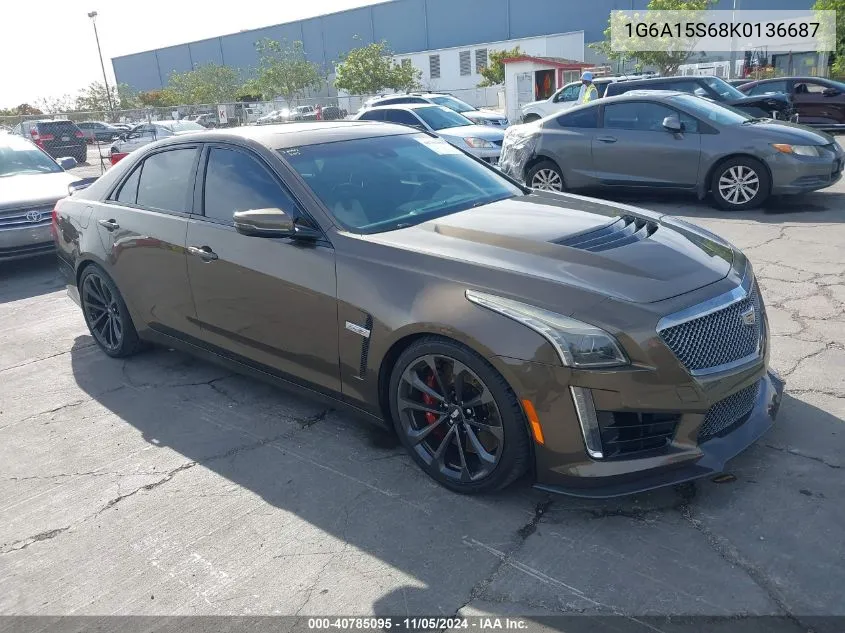 2019 Cadillac Cts-V VIN: 1G6A15S68K0136687 Lot: 40785095