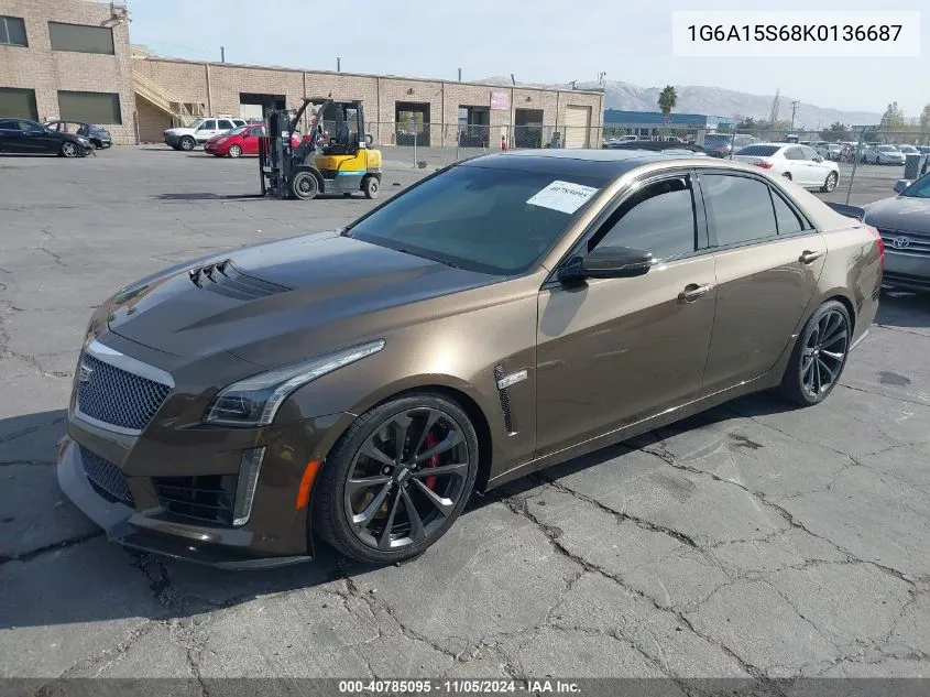2019 Cadillac Cts-V VIN: 1G6A15S68K0136687 Lot: 40785095