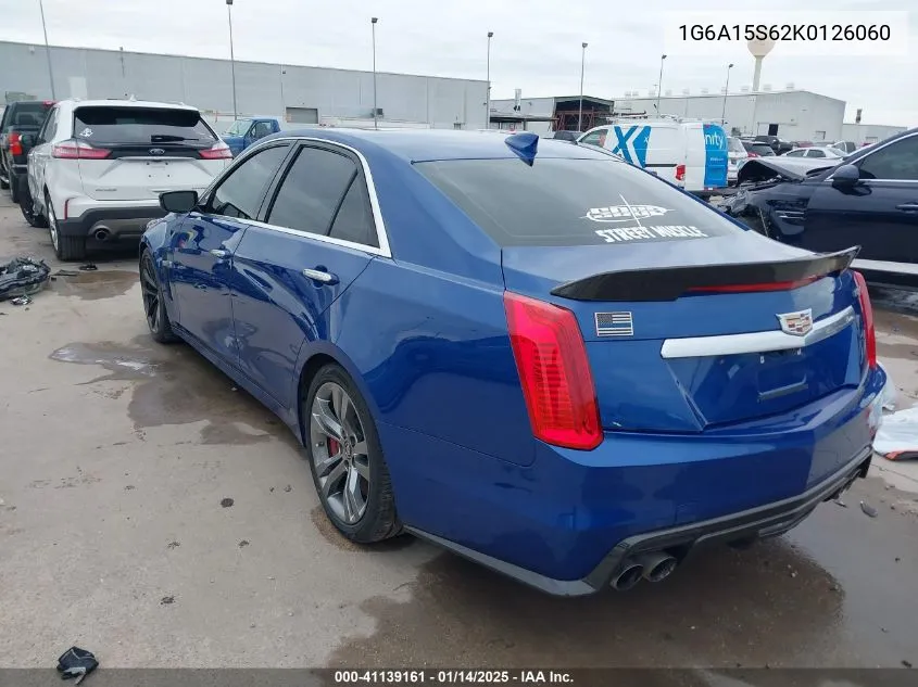 2019 Cadillac Cts-V VIN: 1G6A15S62K0126060 Lot: 41139161