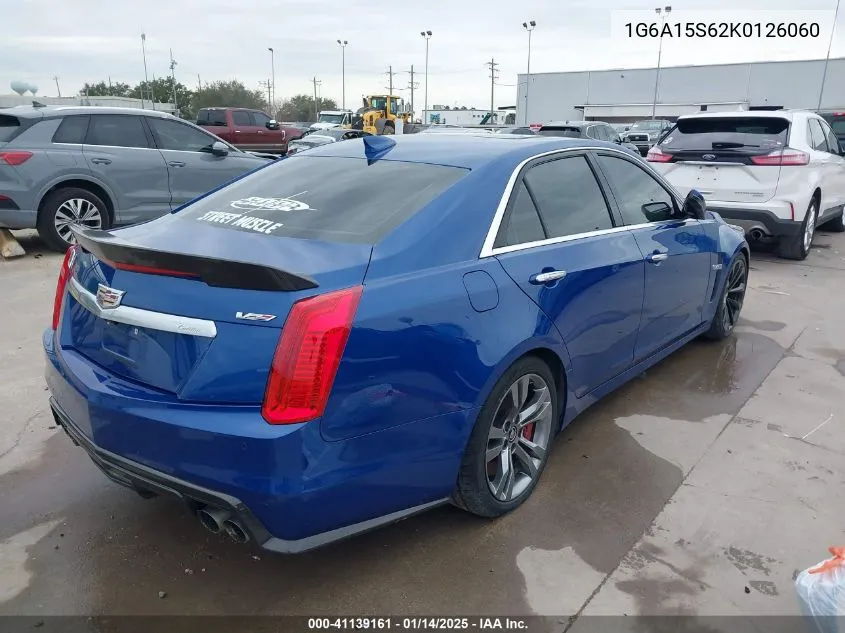 2019 Cadillac Cts-V VIN: 1G6A15S62K0126060 Lot: 41139161