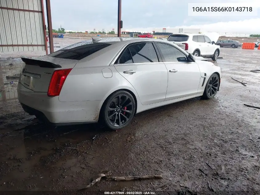 2019 Cadillac Cts-V VIN: 1G6A15S66K0143718 Lot: 42177909