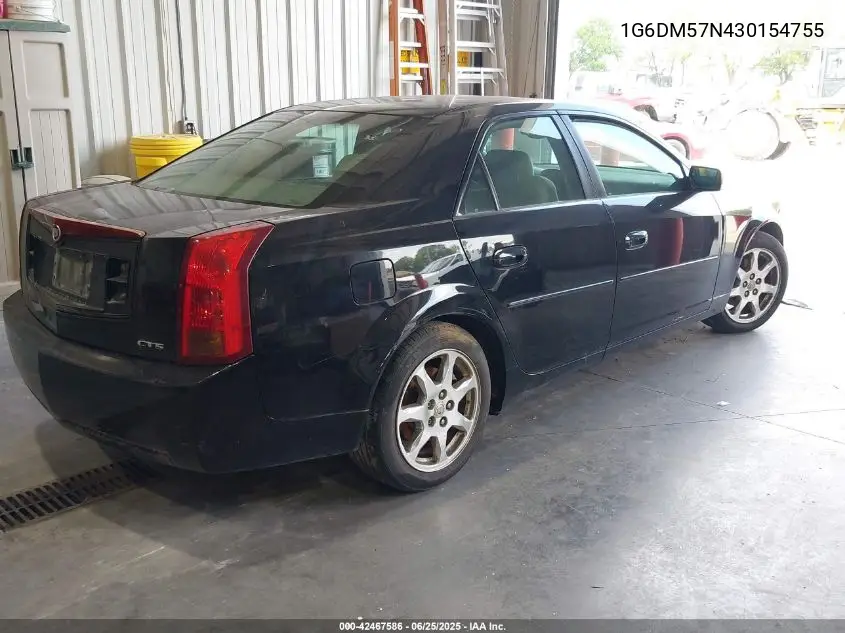 2003 Cadillac Cts Standard VIN: 1G6DM57N430154755 Lot: 42467586