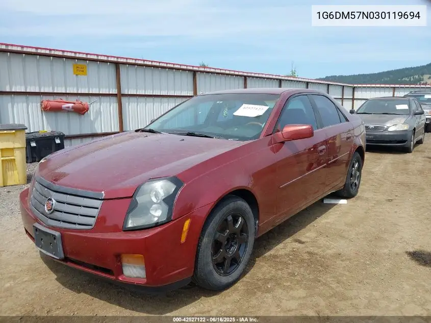 2003 Cadillac Cts Standard VIN: 1G6DM57N030119694 Lot: 42527122