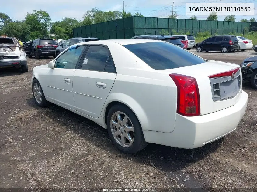 2003 Cadillac Cts Standard VIN: 1G6DM57N130110650 Lot: 42540929