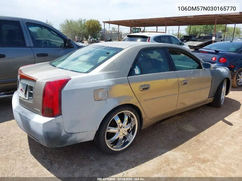 2003 Cadillac Cts Standard VIN: 1G6DM57N030165770 Lot: 42762640