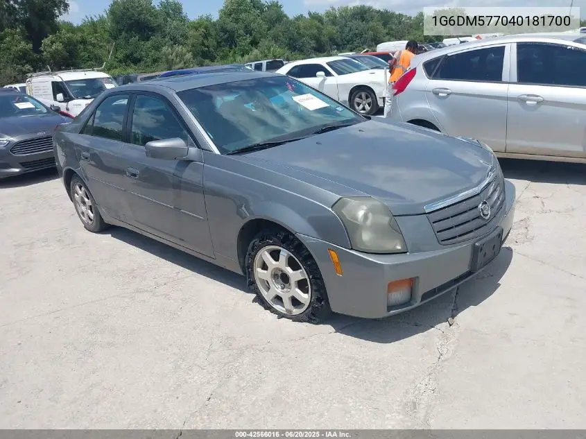 2004 Cadillac Cts Standard VIN: 1G6DM577040181700 Lot: 42566016