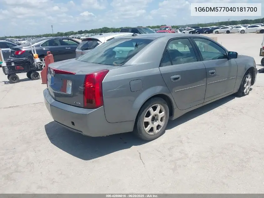 2004 Cadillac Cts Standard VIN: 1G6DM577040181700 Lot: 42566016