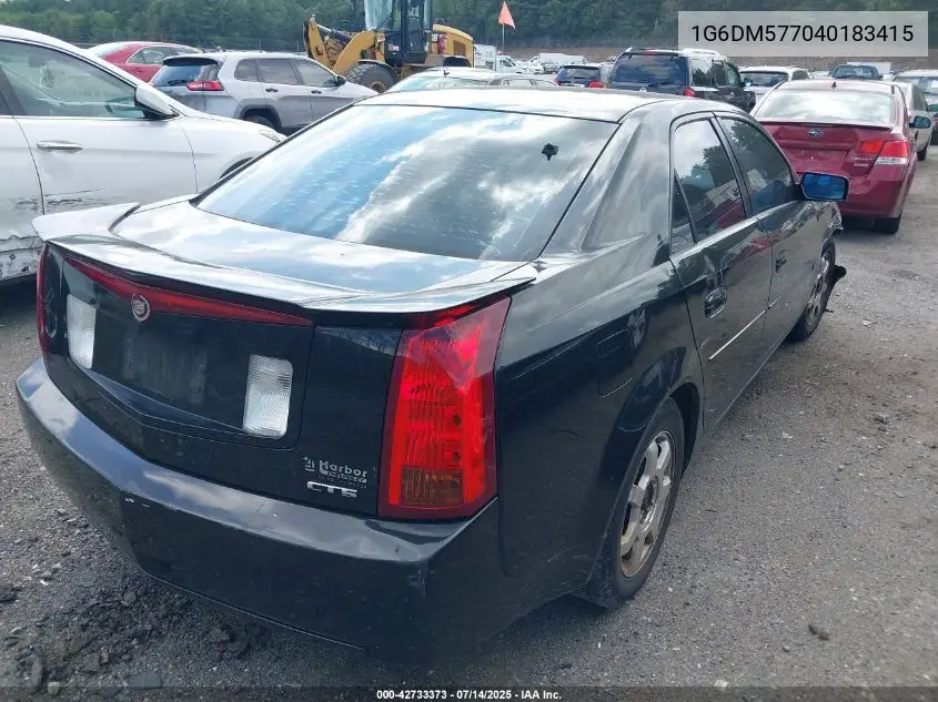 2004 Cadillac Cts Standard VIN: 1G6DM577040183415 Lot: 42733373
