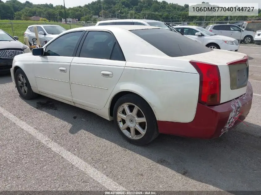 2004 Cadillac Cts Standard VIN: 1G6DM577040144727 Lot: 42750522