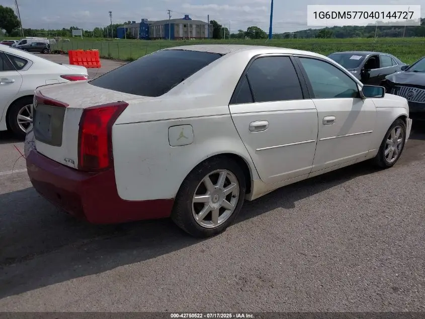 2004 Cadillac Cts Standard VIN: 1G6DM577040144727 Lot: 42750522
