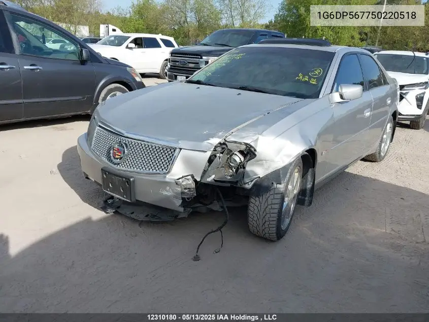 2005 Cadillac Cts Hi Feature V6 VIN: 1G6DP567750220518 Lot: 12310180