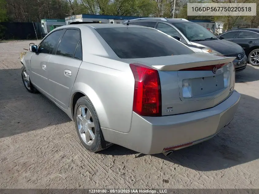 2005 Cadillac Cts Hi Feature V6 VIN: 1G6DP567750220518 Lot: 12310180