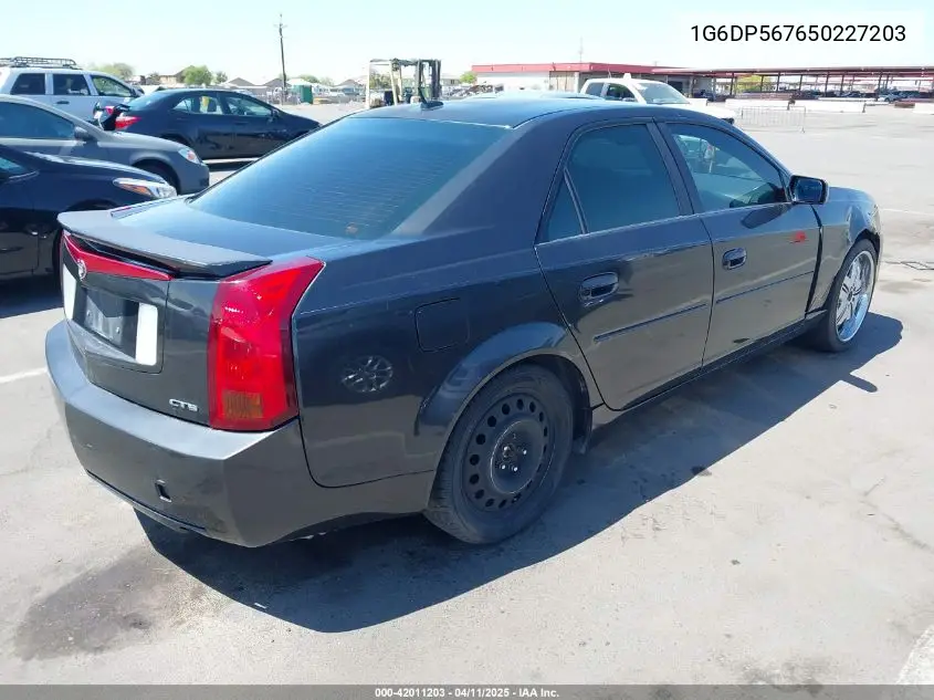 2005 Cadillac Cts Standard VIN: 1G6DP567650227203 Lot: 42011203