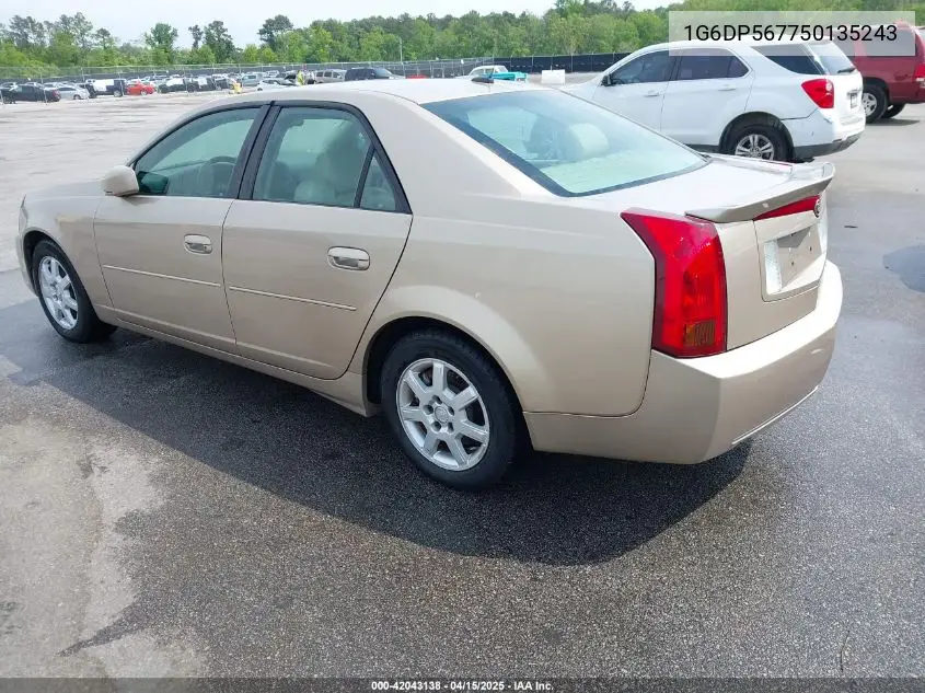 2005 Cadillac Cts Standard VIN: 1G6DP567750135243 Lot: 42043138