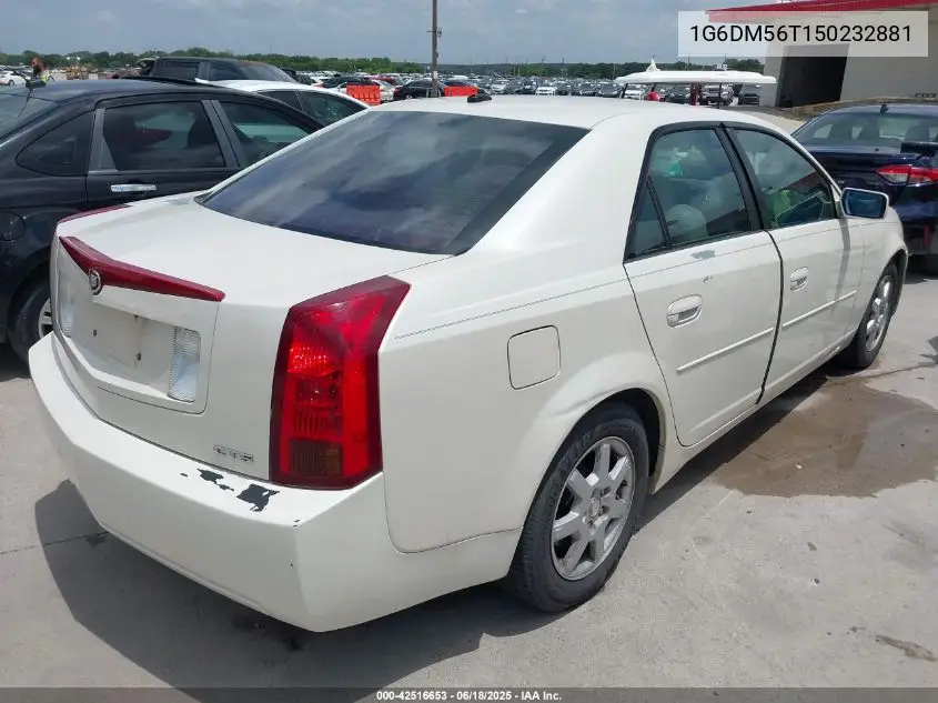 2005 Cadillac Cts Standard VIN: 1G6DM56T150232881 Lot: 42516653