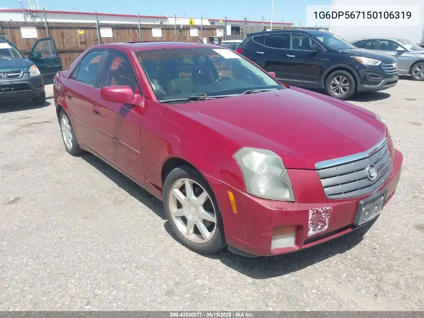 2005 Cadillac Cts Standard VIN: 1G6DP567150106319 Lot: 42530277