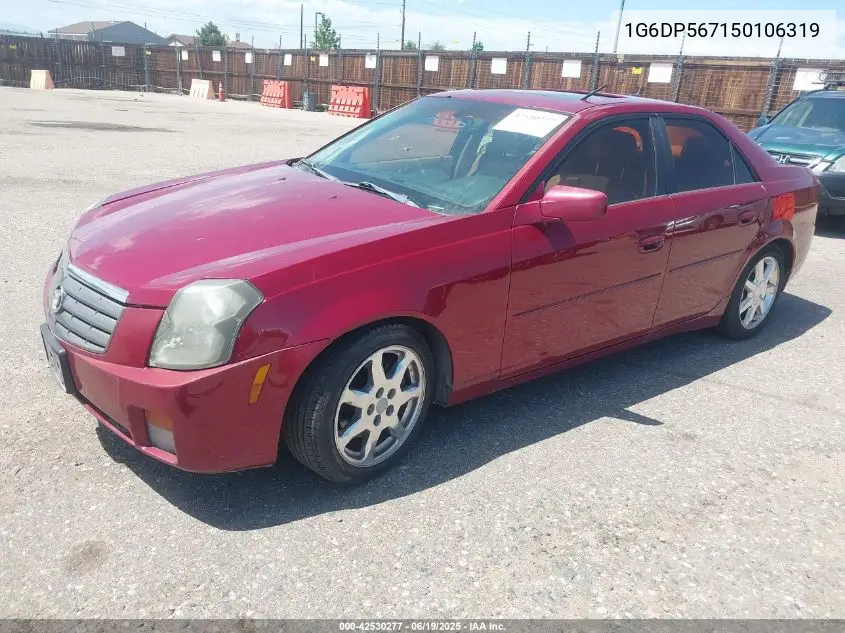 2005 Cadillac Cts Standard VIN: 1G6DP567150106319 Lot: 42530277