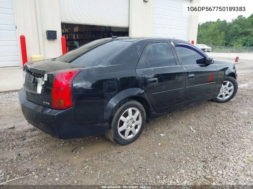 2005 Cadillac Cts Standard VIN: 1G6DP567750189383 Lot: 42534339