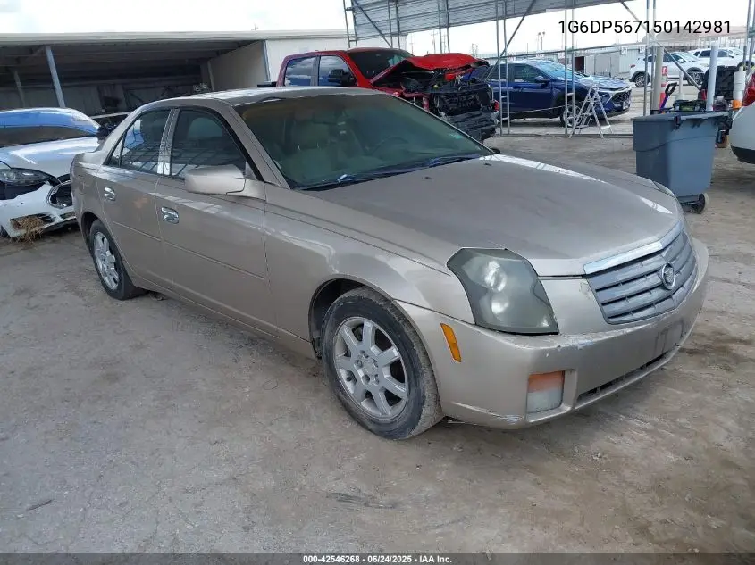 2005 Cadillac Cts Standard VIN: 1G6DP567150142981 Lot: 42546268