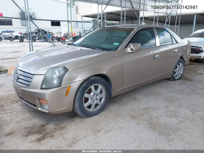 2005 Cadillac Cts Standard VIN: 1G6DP567150142981 Lot: 42546268