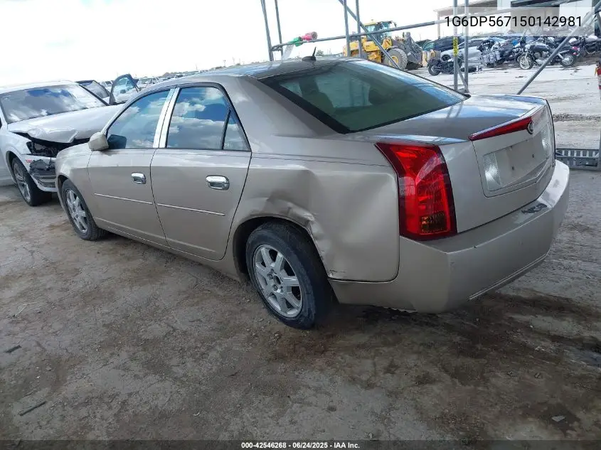 2005 Cadillac Cts Standard VIN: 1G6DP567150142981 Lot: 42546268