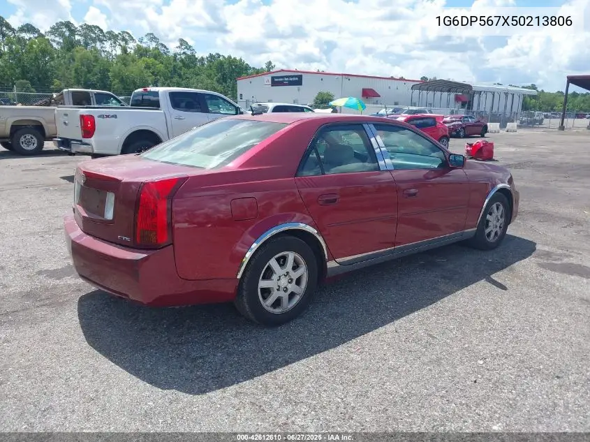2005 Cadillac Cts Standard VIN: 1G6DP567X50213806 Lot: 42612610