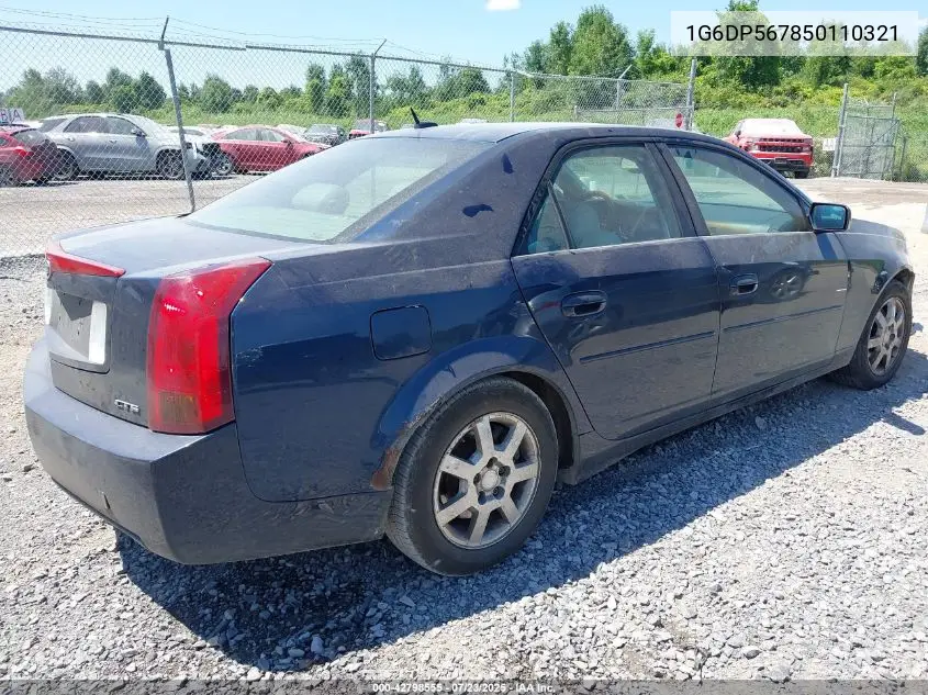 2005 Cadillac Cts Standard VIN: 1G6DP567850110321 Lot: 42798555