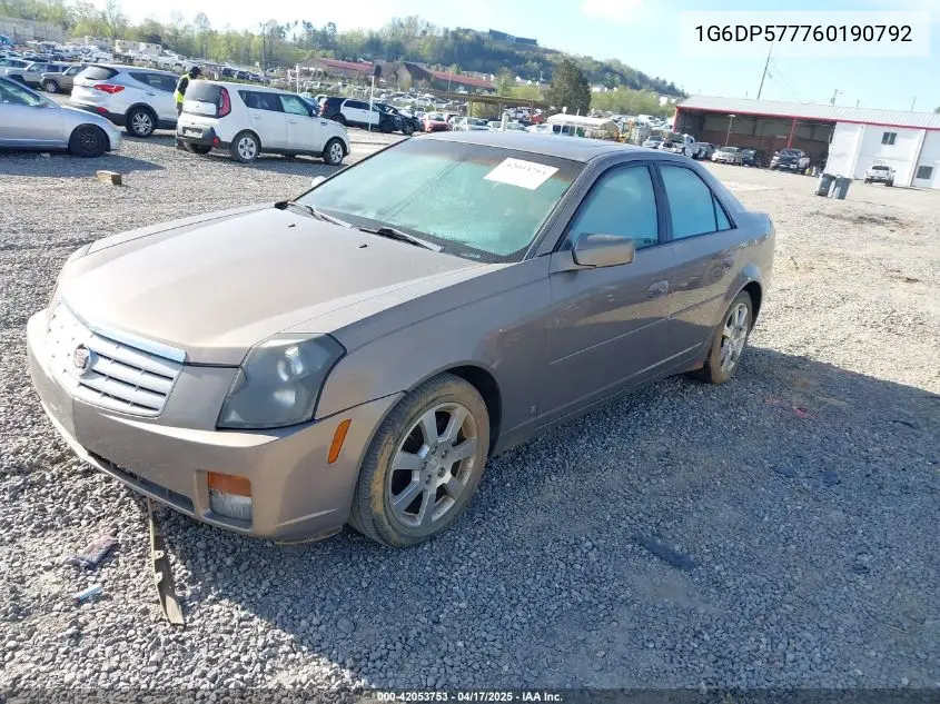2006 Cadillac Cts Standard VIN: 1G6DP577760190792 Lot: 42053753