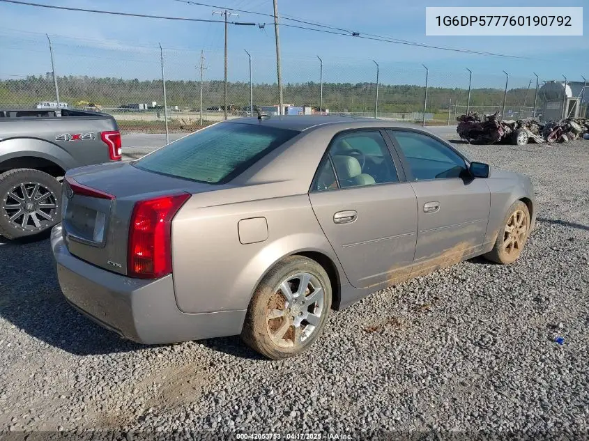 2006 Cadillac Cts Standard VIN: 1G6DP577760190792 Lot: 42053753