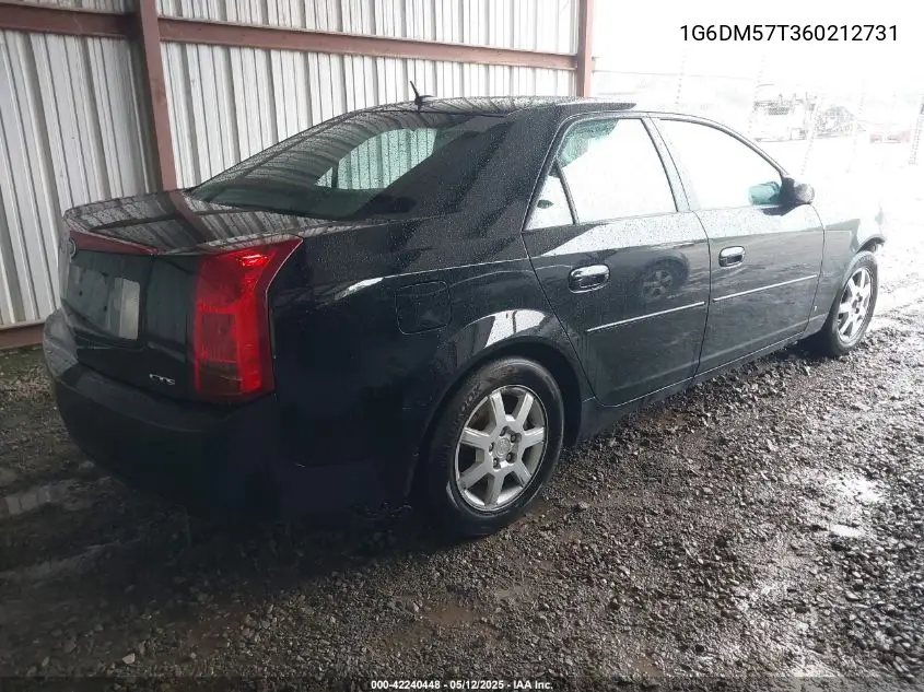 2006 Cadillac Cts Standard VIN: 1G6DM57T360212731 Lot: 42240448