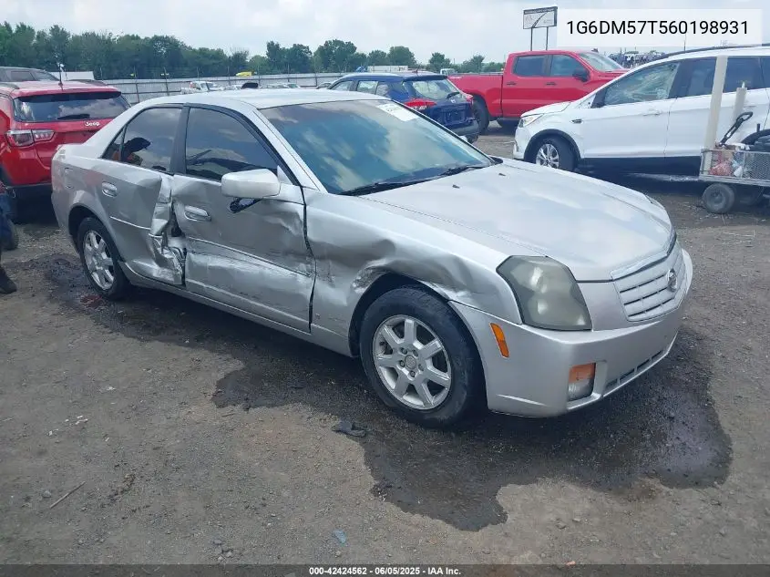 2006 Cadillac Cts Standard VIN: 1G6DM57T560198931 Lot: 42424562