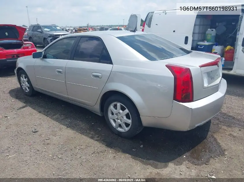 2006 Cadillac Cts Standard VIN: 1G6DM57T560198931 Lot: 42424562