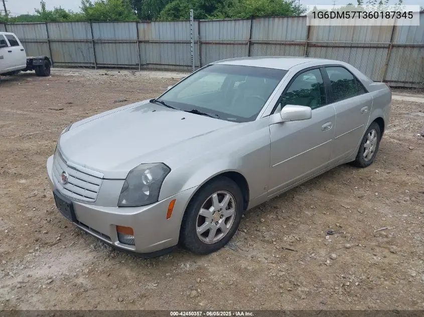 2006 Cadillac Cts Standard VIN: 1G6DM57T360187345 Lot: 42450357