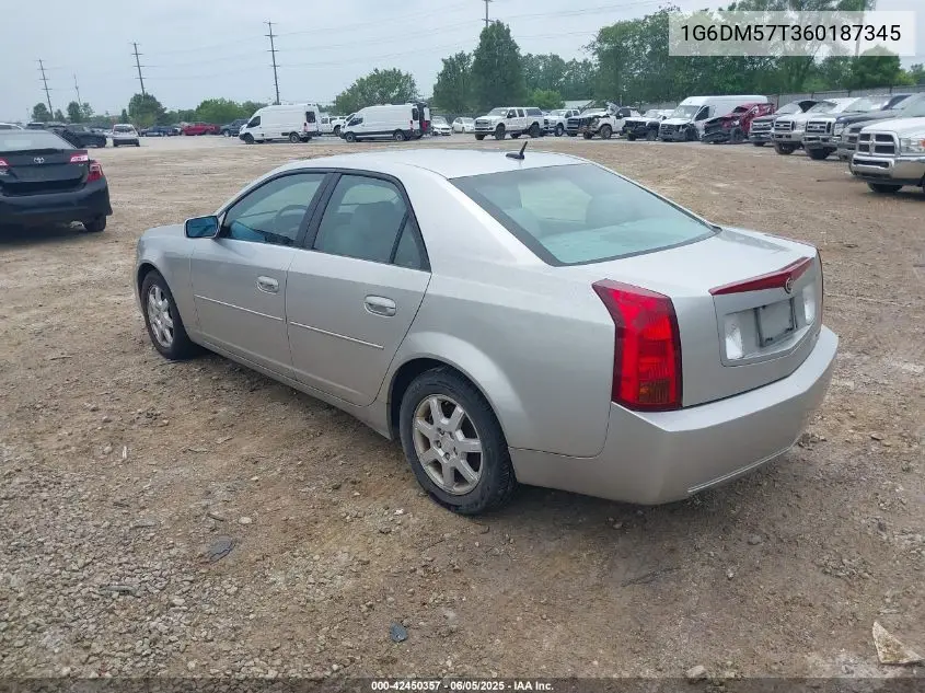 2006 Cadillac Cts Standard VIN: 1G6DM57T360187345 Lot: 42450357