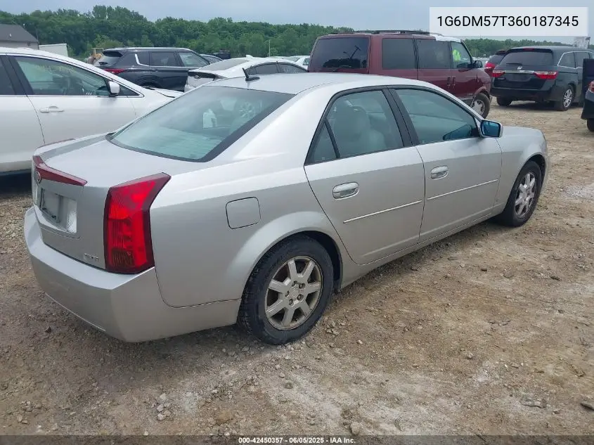 2006 Cadillac Cts Standard VIN: 1G6DM57T360187345 Lot: 42450357