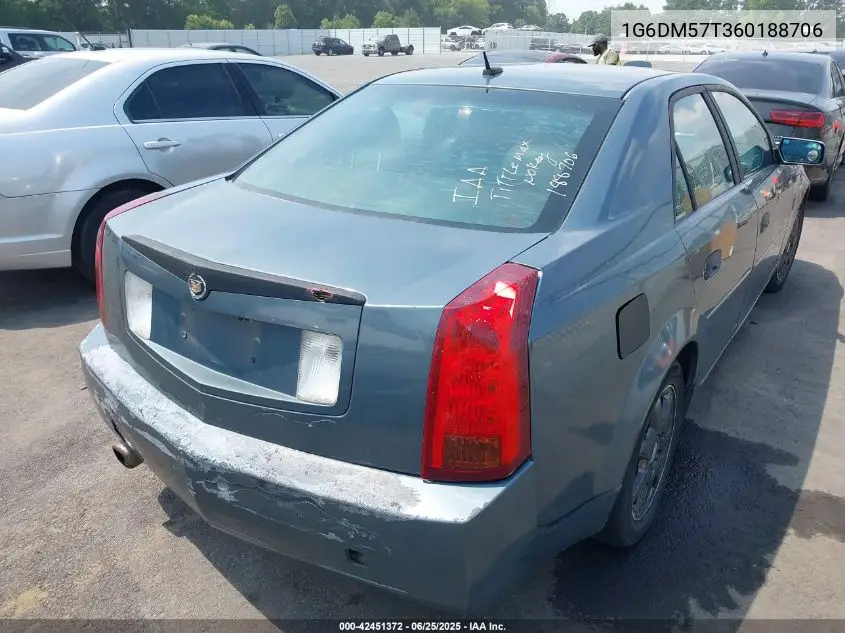 2006 Cadillac Cts Standard VIN: 1G6DM57T360188706 Lot: 42451372