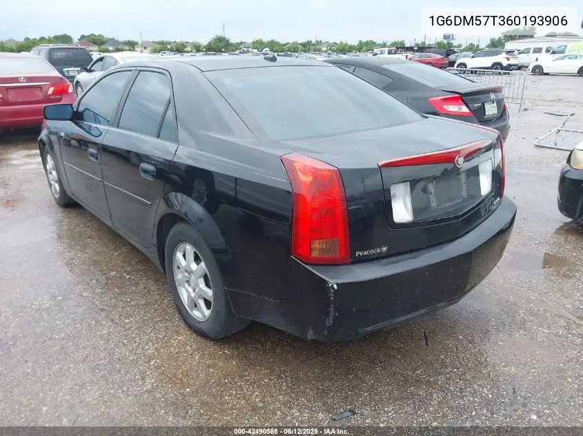 2006 Cadillac Cts Standard VIN: 1G6DM57T360193906 Lot: 42490588