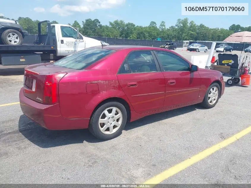 2007 Cadillac Cts Standard VIN: 1G6DM57T070179060 Lot: 42598709