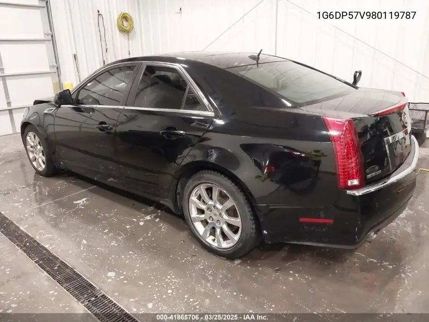 2008 Cadillac Cts Standard VIN: 1G6DP57V980119787 Lot: 41865706