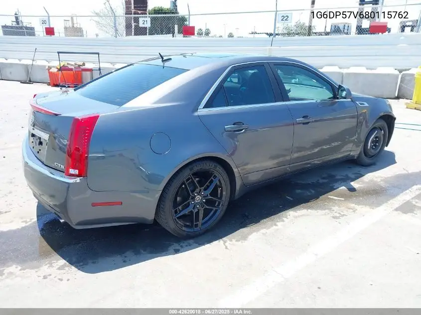 2008 Cadillac Cts Standard VIN: 1G6DP57V680115762 Lot: 42620018