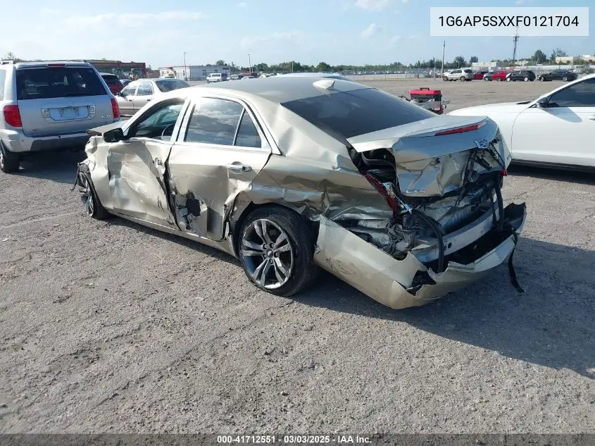 2015 Cadillac Cts Standard VIN: 1G6AP5SXXF0121704 Lot: 41712551
