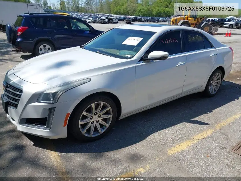 2015 Cadillac Cts Luxury VIN: 1G6AX5SX5F0103725 Lot: 42226485