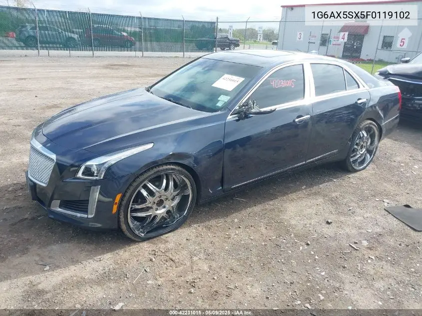 2015 Cadillac Cts Luxury VIN: 1G6AX5SX5F0119102 Lot: 42231015