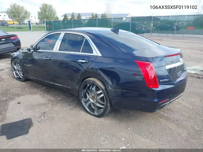2015 Cadillac Cts Luxury VIN: 1G6AX5SX5F0119102 Lot: 42231015