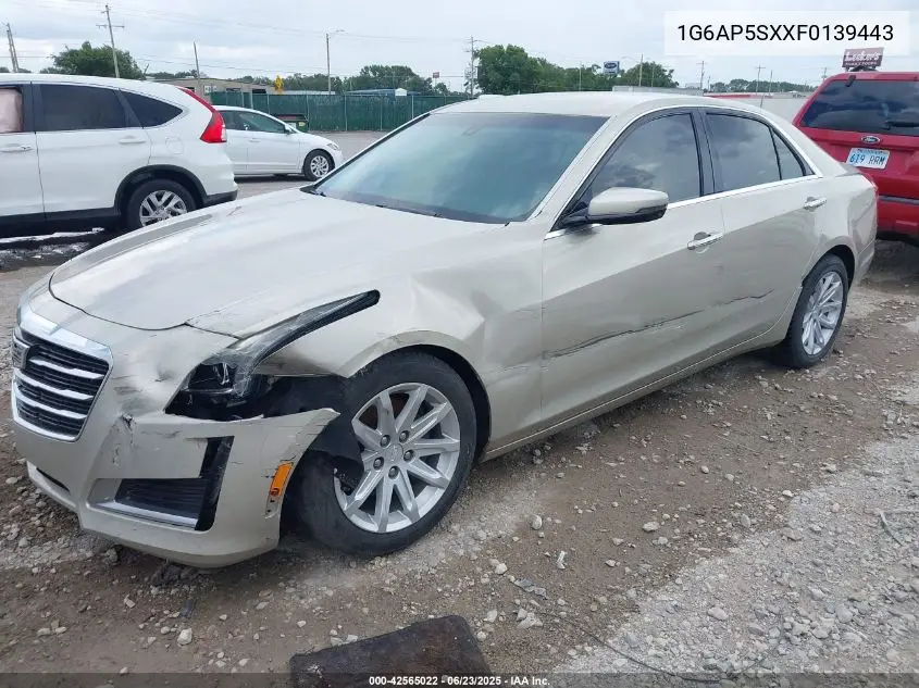2015 Cadillac Cts Standard VIN: 1G6AP5SXXF0139443 Lot: 42565022