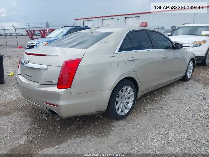2015 Cadillac Cts Standard VIN: 1G6AP5SXXF0139443 Lot: 42565022