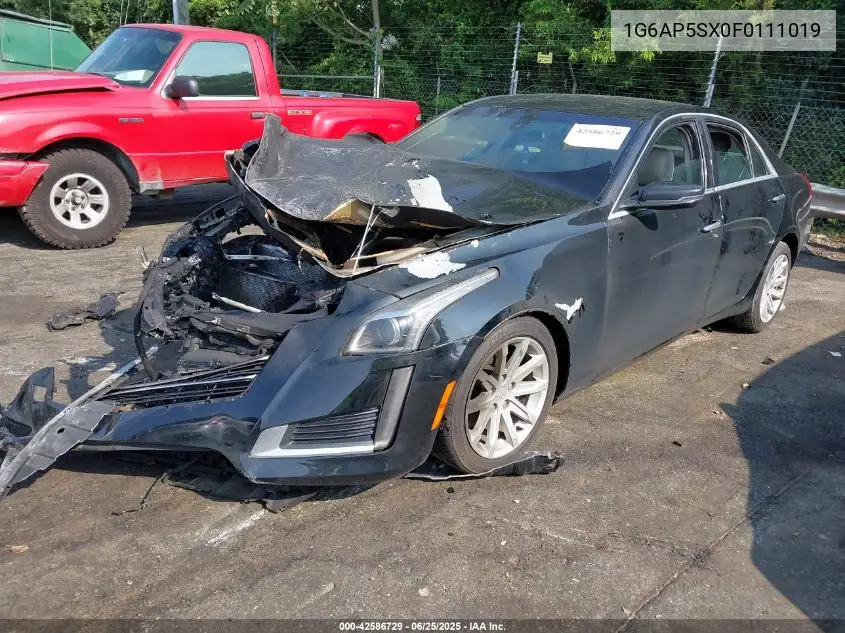 2015 Cadillac Cts Standard VIN: 1G6AP5SX0F0111019 Lot: 42586729