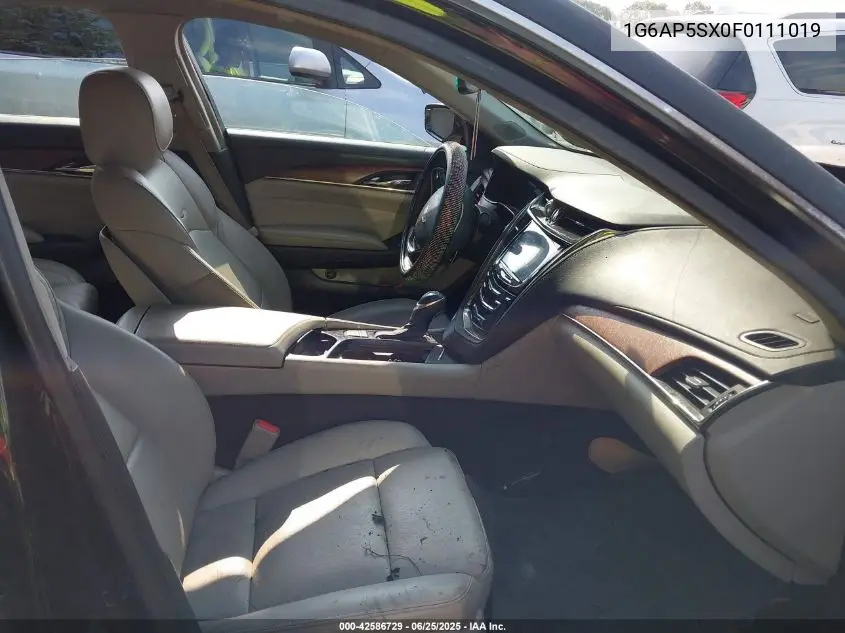 2015 Cadillac Cts Standard VIN: 1G6AP5SX0F0111019 Lot: 42586729