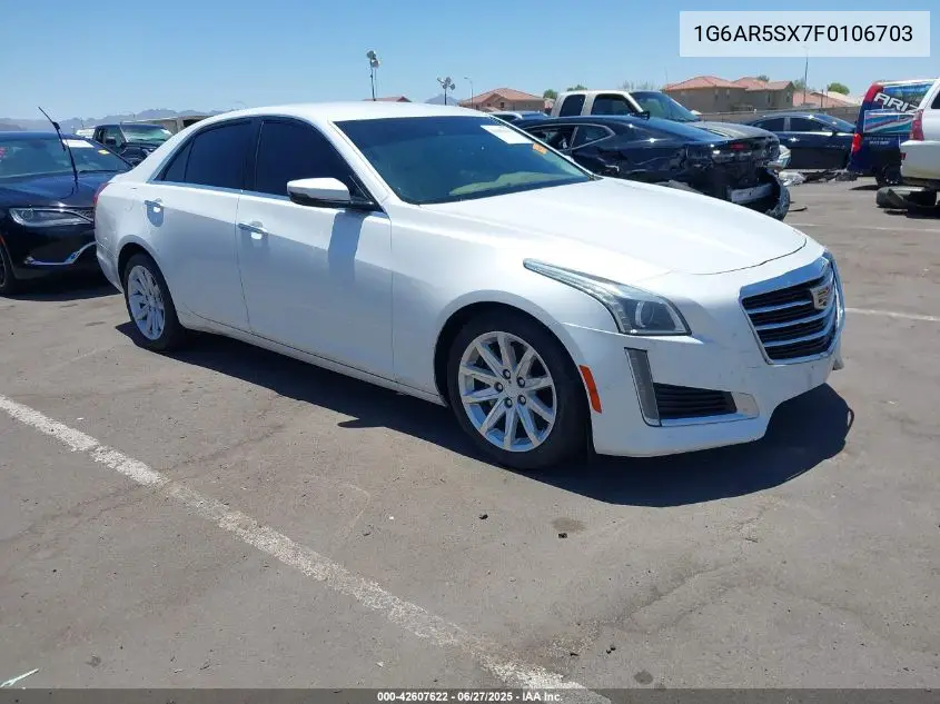 2015 Cadillac Cts Luxury VIN: 1G6AR5SX7F0106703 Lot: 42607622